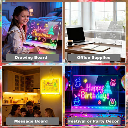 Illuminate Creativity with the 17" LED Drawing Board - 13 Light Effects & Rechargeable Glow Doodle Tablet for Kids - Perfect Gift for Birthdays & Holidays