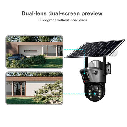 Revolutionary 8MP 4G Dual Lens Wireless Solar CCTV Camera with Motion Detection and Automatic Human Tracking